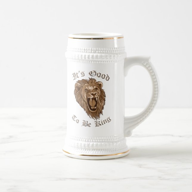 Es ist gut, König Lion Beer Stein zu sein Bierglas (Rechts)