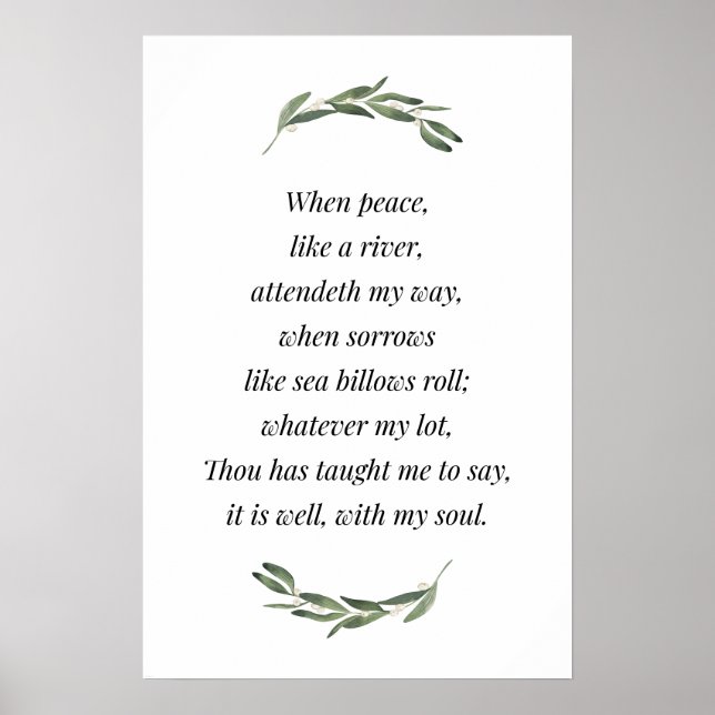 Es ist gut mit meinem Soul, Bibel Verse Print, Hym Poster (Vorne)