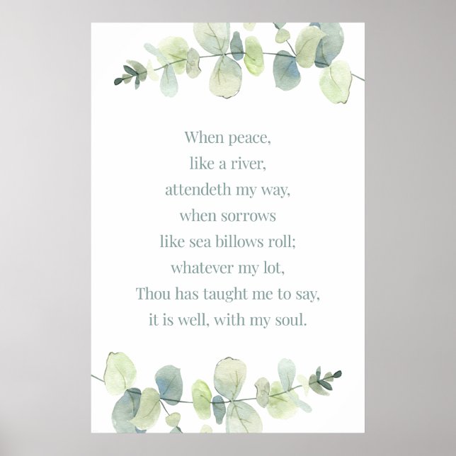 Es ist gut mit meinem Soul, Bibel Verse Print, Hym Poster (Vorne)