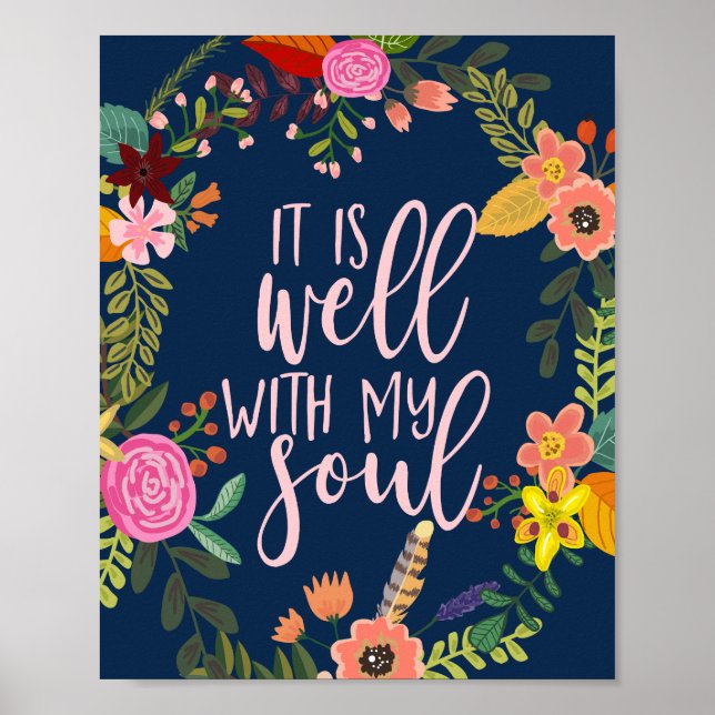 Es ist gut mit meinem Soul, Hymne, Bibel, Zitat Poster (Vorne)