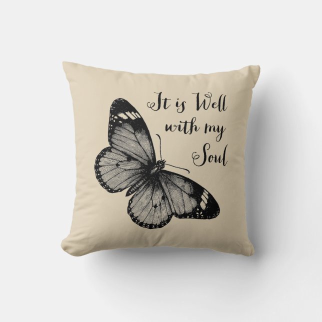 Es ist gut mit meinem Soul Schmetterling Kissen (Vorderseite)