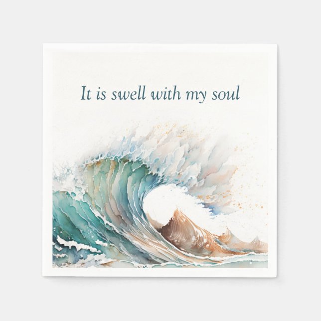 "Es ist gut mit meinem Soul" Wasserfarbenwelle Serviette (Vorderseite)