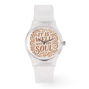 Es ist gut mit meiner Seele Typografie Armbanduhr