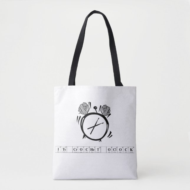 Es ist Häkelarbeit-Uhr-Element-Taschen-Tasche Tasche (Vorderseite)