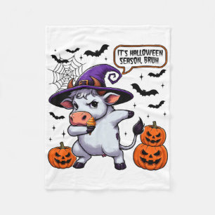Es ist Halloween Saison Bruh Funny Cow Moo Spooky  Fleecedecke