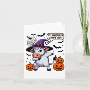 Es ist Halloween Saison Bruh Funny Cow Moo Spooky  Karte