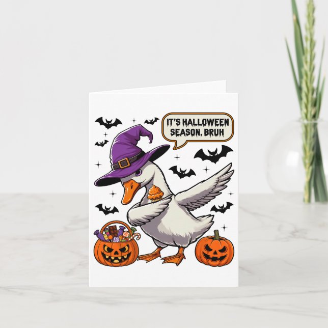Es ist Halloween Saison Bruh Funny Goose Kostüm Sp Karte (Vorderseite)