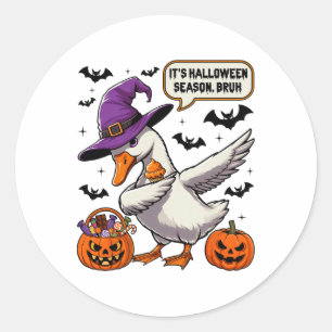 Es ist Halloween Saison Bruh Funny Goose Kostüm Sp Runder Aufkleber