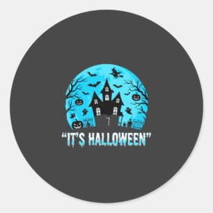 Es ist Halloween Spukhaus Fledermaus Design Runder Aufkleber