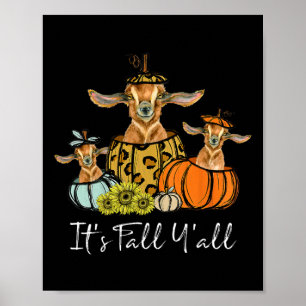 Es ist Herbst, eure Ziegen-Tier-Leopard-Kürbis fäl Poster