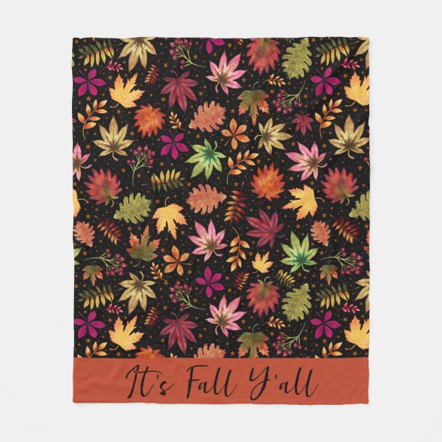 Es ist Herbst-Herbst-Herbst-Leaves-Erntedank-Muste Fleecedecke (Vorderseite)