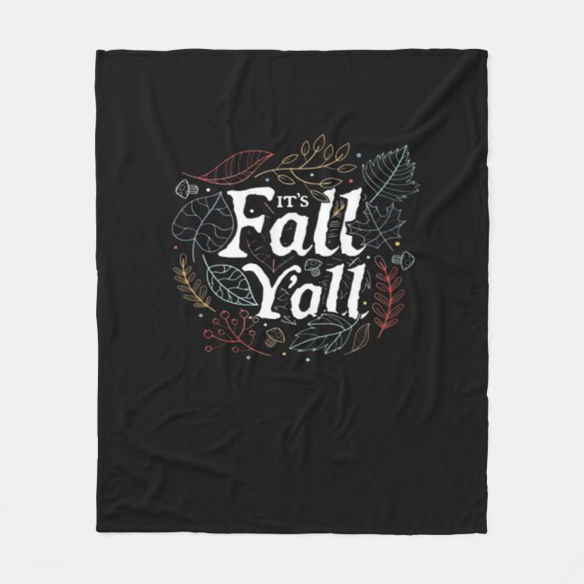 Es ist Herbst Y’all Autumn Design Retro Classic Fleecedecke (Vorderseite)