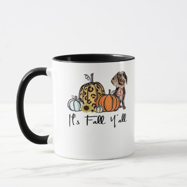 Es ist Herbst Y’all Dackel Lässig Tasse (Links)