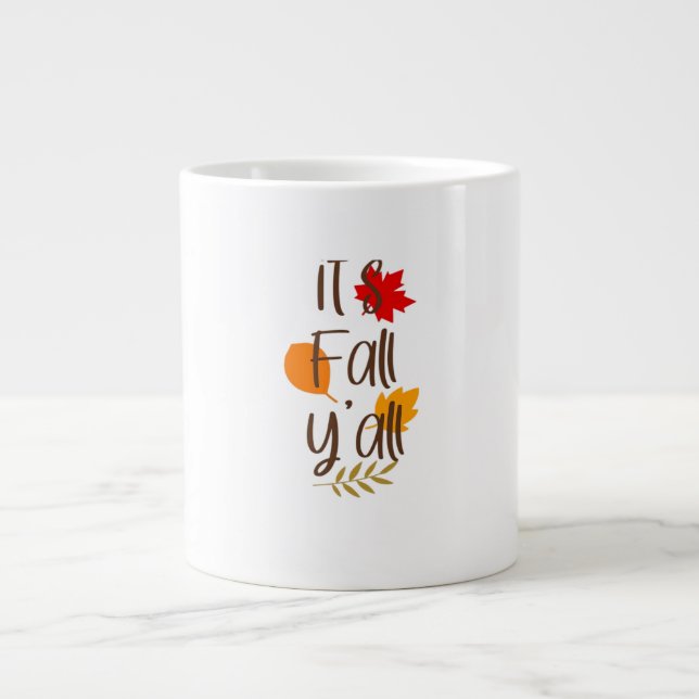 Es ist Herbst Y’all Essential Cool einzigartig Jumbo-Tasse (Vorderseite)