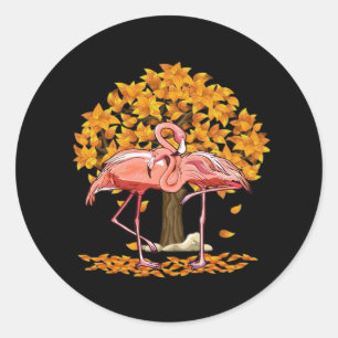 Es ist Herbst Y’all Flamingo Erntedank Halloween Runder Aufkleber
