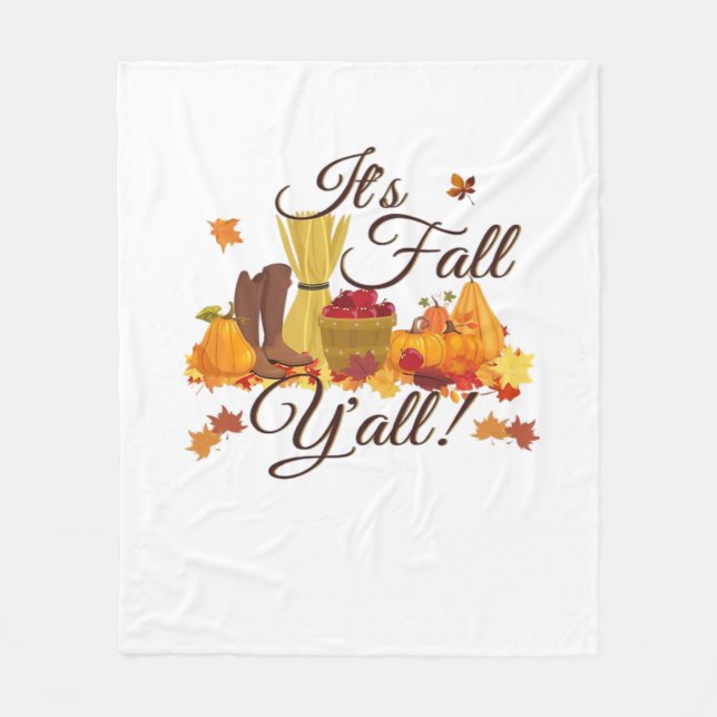 Es ist Herbst Y’all Funny & Cool Retro Fleecedecke (Vorderseite)