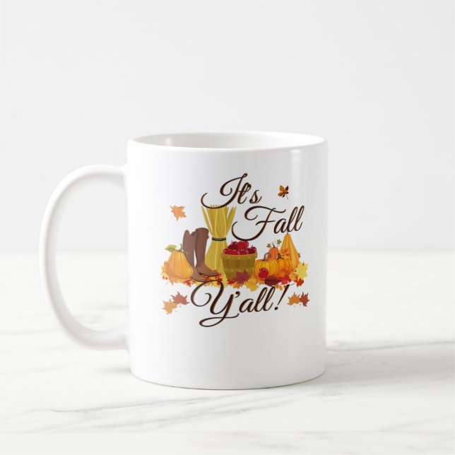 Es ist Herbst Y’all Funny & Cool Retro Kaffeetasse (Links)