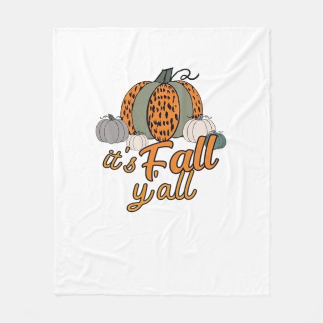 Es ist Herbst Y’all, Funny Pumpkins Leopard Muster Fleecedecke (Vorderseite)