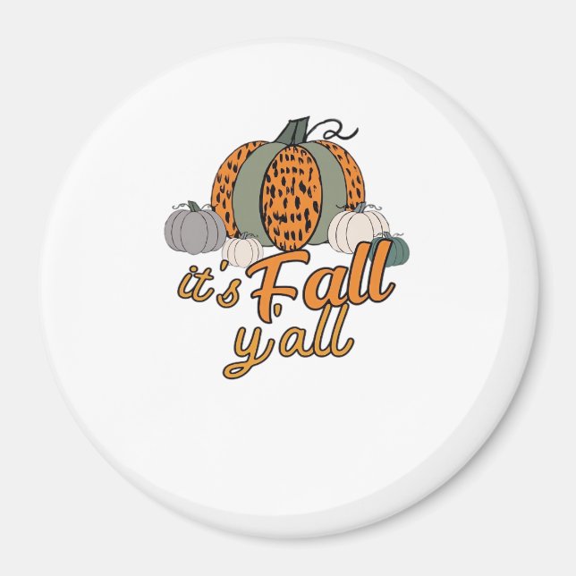 Es ist Herbst Y’all, Funny Pumpkins Leopard Muster Magnet (Vorne)
