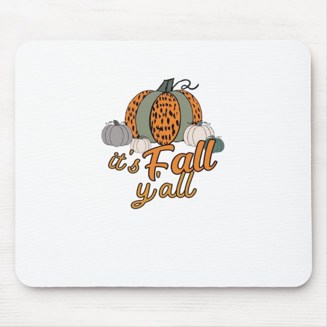 Es ist Herbst Y’all, Funny Pumpkins Leopard Muster Mousepad (Vorne)
