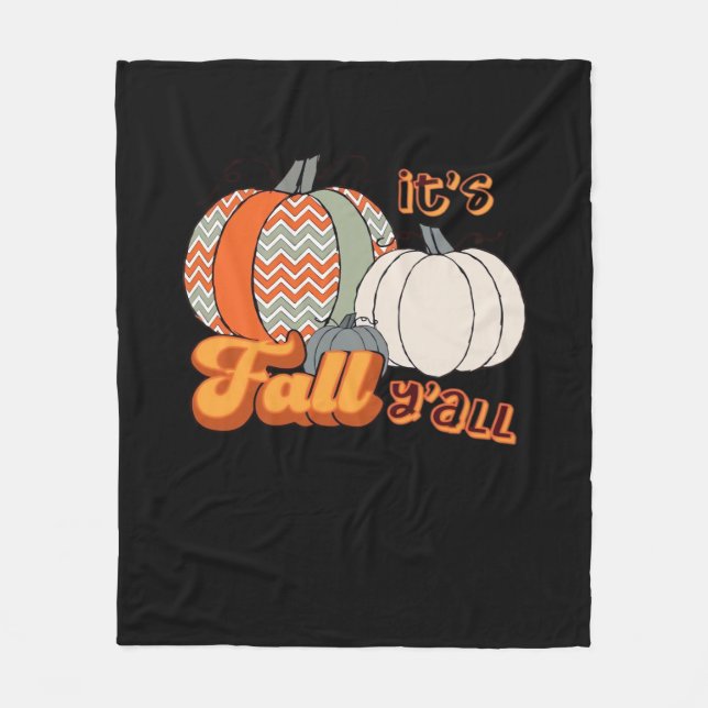 Es ist Herbst Y’all, Funny Pumpkins Zickzack Muste Fleecedecke (Vorderseite)