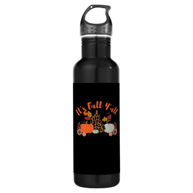 Es ist Herbst Y’all Hallo Fall glücklicher Herbst  Edelstahlflasche (Vorderseite)