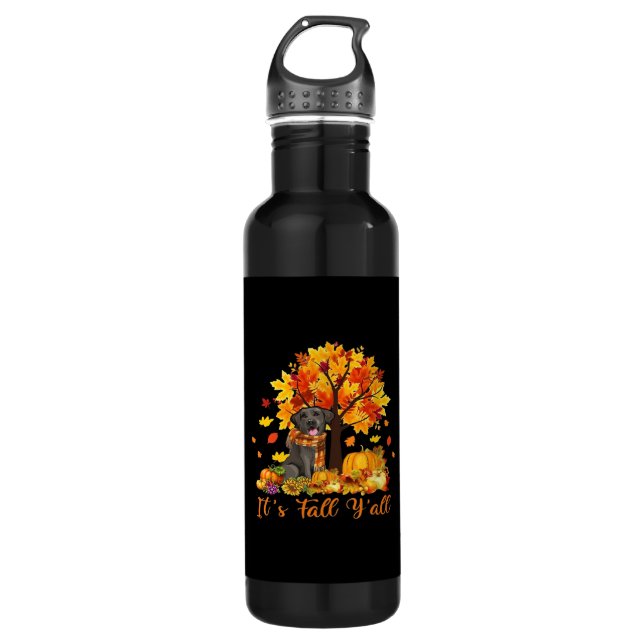 Es ist Herbst Y’all Halloween Erntedank Retro Grap Edelstahlflasche (Vorderseite)