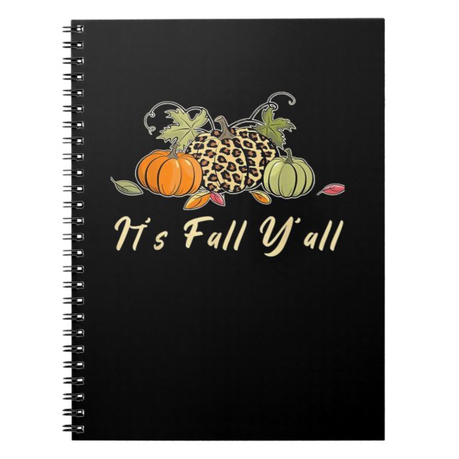 Es ist Herbst Y’all Happy Herbst Y’all Leopard Pu Notizblock (Vorderseite)