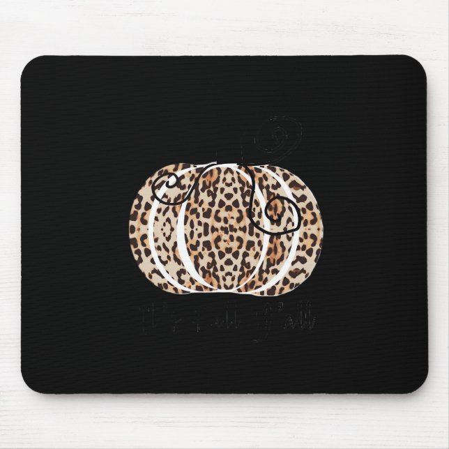 Es ist Herbst Y’all Niedlich Leopard Print Pumpkin Mousepad (Vorne)
