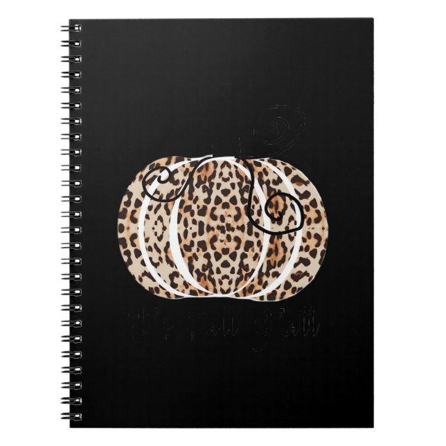 Es ist Herbst Y’all Niedlich Leopard Print Pumpkin Notizblock (Vorderseite)