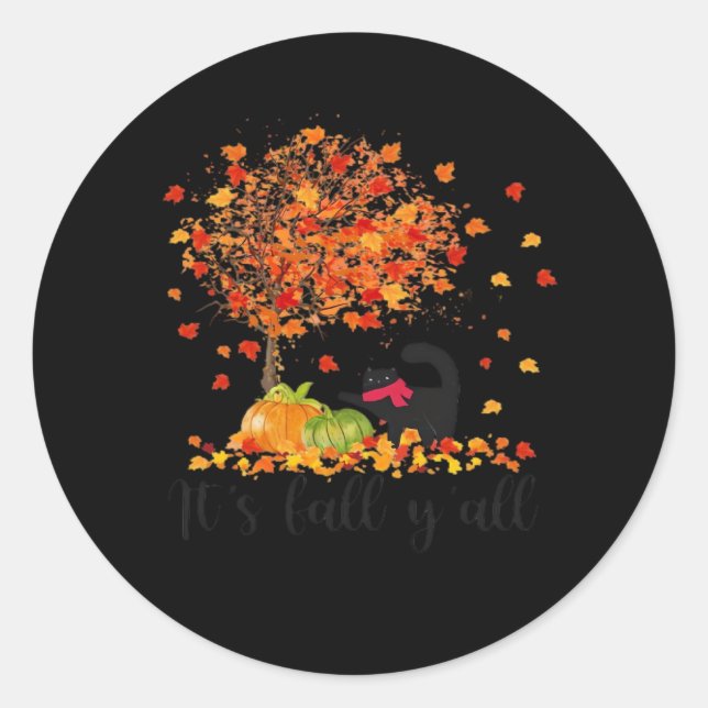 Es ist Herbst Y’all Niedlich Lovers Erntedank Runder Aufkleber (Vorderseite)