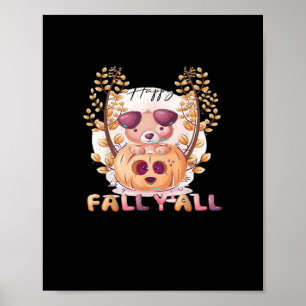 Es ist Herbst Y’all Pumpkin Autumn Halloween Cat F Poster