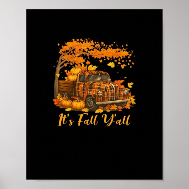 Es ist Herbst Y’all Pumpkin Autumn Tree Hello Fall Poster (Vorne)