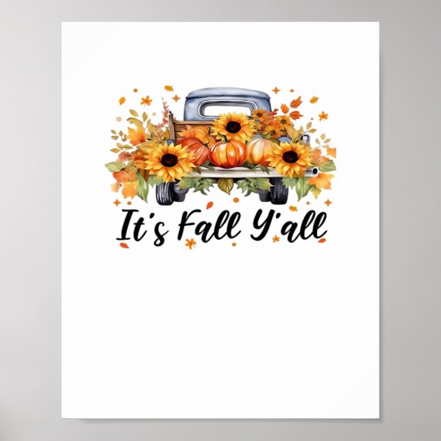 Es ist Herbst Y’all Pumpkin Autumn Tree Hello Fall Poster (Vorne)