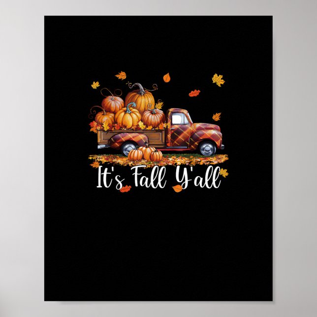 Es ist Herbst Y’all Pumpkin Autumn Tree Hello Fall Poster (Vorne)