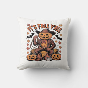 Es ist Herbst Y’all Western Cowboy Pumpkin Hallowe Kissen