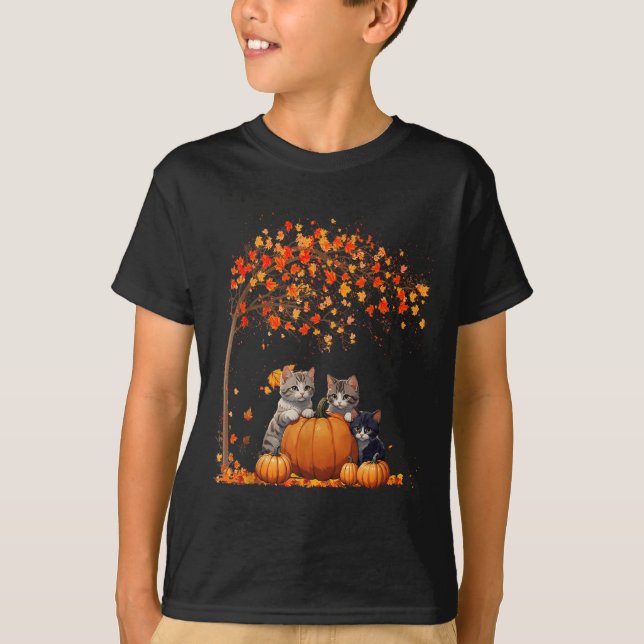 Es ist Herbst Y'all Cat Leaf Fall Baum Hallo Herbs T-Shirt (Vorderseite)