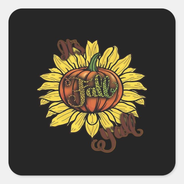 Es ist Herbst Y'all Creative Lässig Quadratischer Aufkleber (Vorderseite)