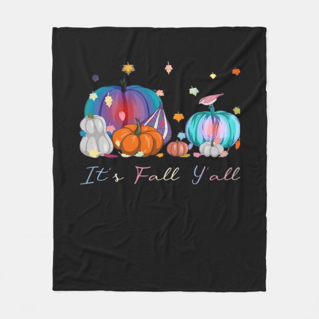 Es ist Herbst Y'all Funny Magic Halloween Pumpkin  Fleecedecke (Vorderseite)