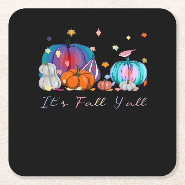 Es ist Herbst Y'all Funny Magic Halloween Pumpkin  Rechteckiger Pappuntersetzer (Vorderseite)