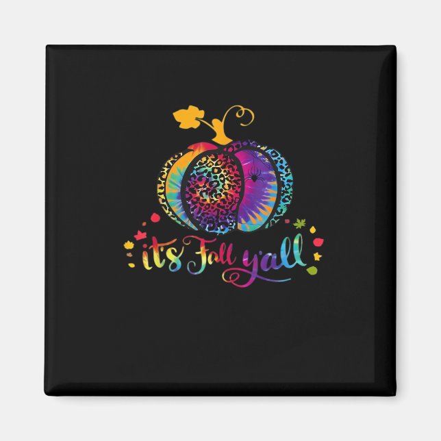 Es ist Herbst Y'all Gefärbte Krawatte Leopard Prin Magnet (Vorne)
