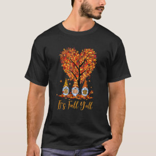 Es ist Herbst Y'all Gnomes Pumpkins Autumn Tree Da T-Shirt