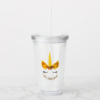 Es ist Herbst Y'all Herbst Einhorn Plastik Cup & S Acryltrinkbecher