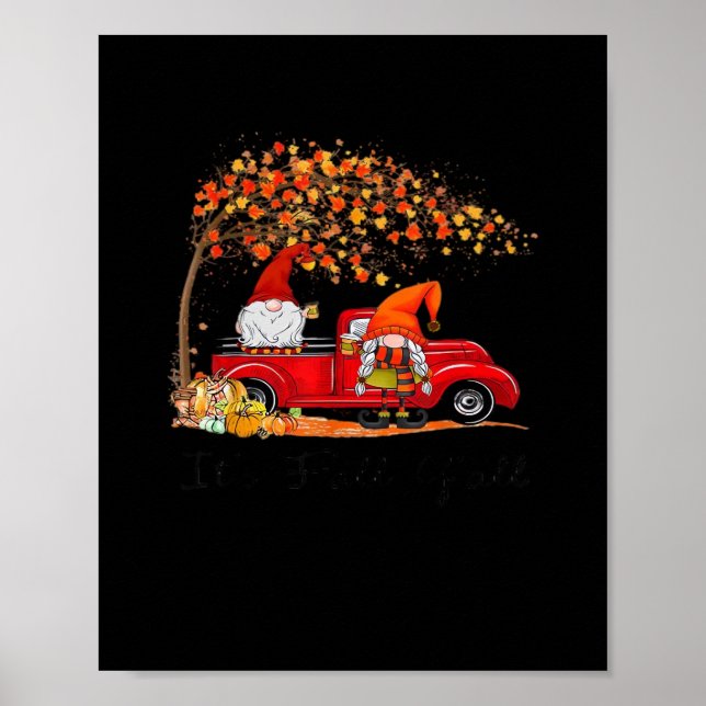 Es ist Herbst Y'all Niedliche Gnomes Tree Herbstla Poster (Vorne)
