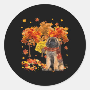 Es ist Herbst Y'all Niedlicher Leonberger Herbstba Runder Aufkleber