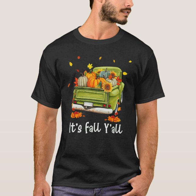 Es ist Herbst Y'all Pumpkin Truck Autumn Sonnenblu T-Shirt (Vorderseite)