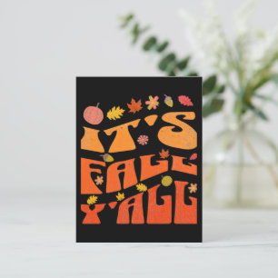 Es ist Herbst Y'all Pumpkin und Herbstlaub Herbst Postkarte