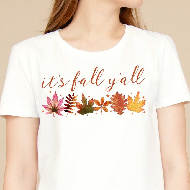 Es ist Herbst Y'alle Herbst Blätter botanischen T-Shirt (It's Fall Y'all Autumn Leaves Botanical T-Shirt)