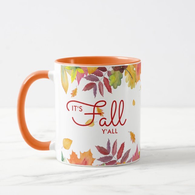 Es ist Herbst Y'alle Herbstrückgänge Personalisier Tasse (Links)