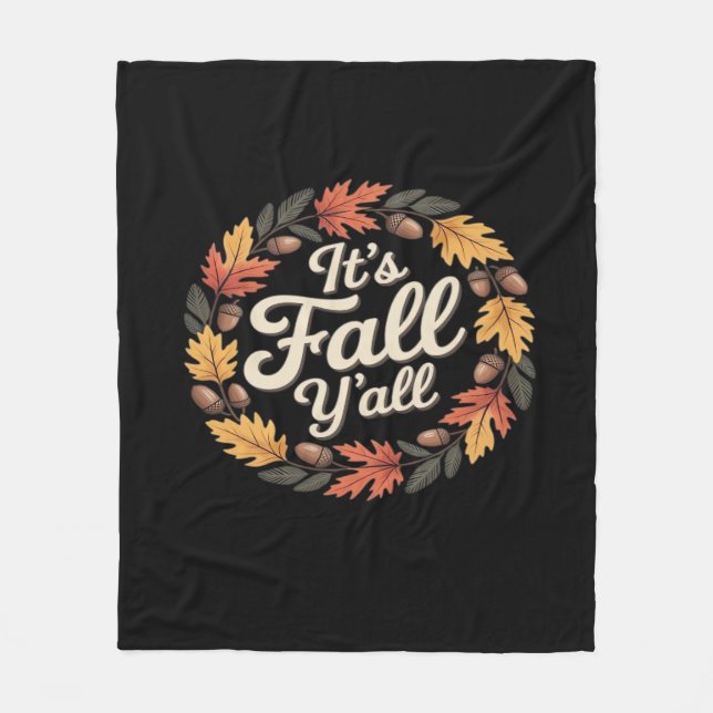 Es ist Herbst Y's Halloween Bats Pumpkin Fall Hall Fleecedecke (Vorderseite)